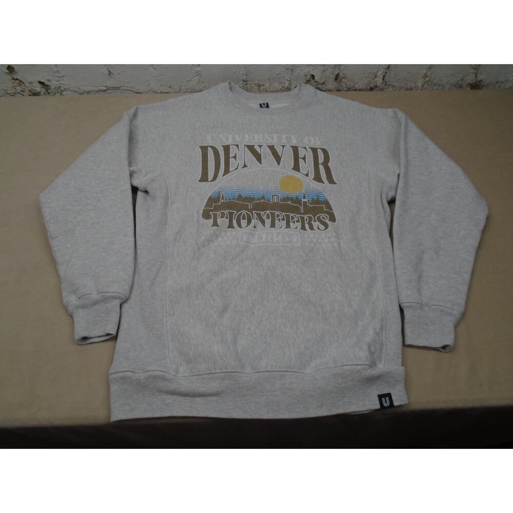 Denver Pioneers University Sweatshirt Weave Heavy Cotton Crewneck Graphic Medium